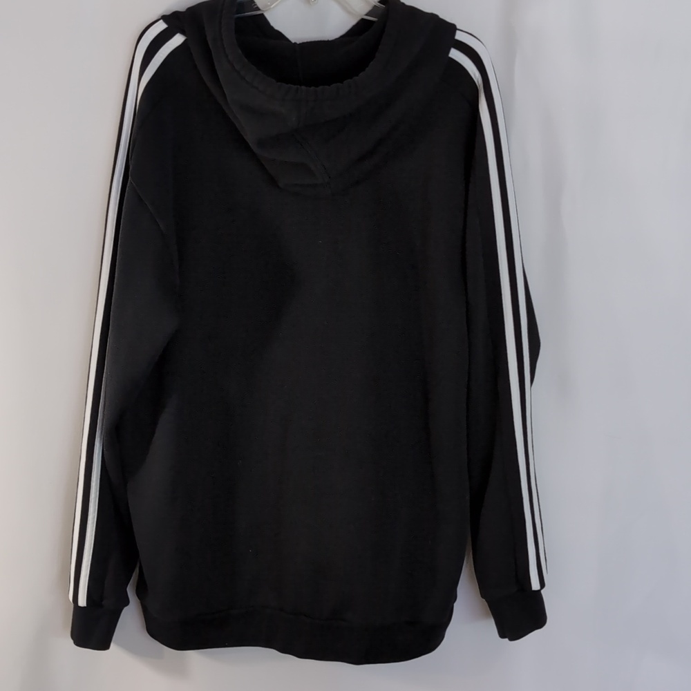 Black Adidas Hooded Sweatshirt Hoodie With Front Kangaroo Pocket Size XL - Picture 7 of 7